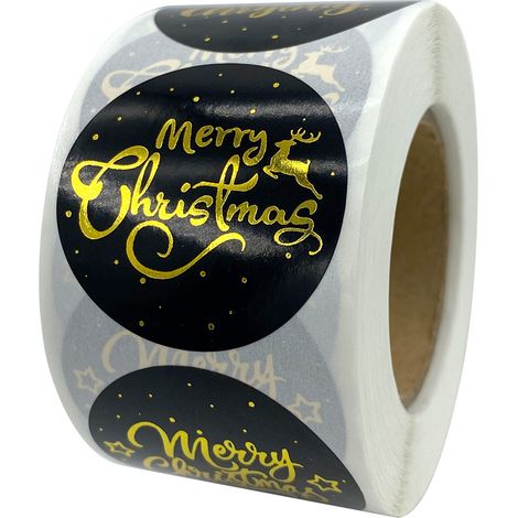 500 autocollants ronds de Noël 3,8 cm, étiquettes pour enveloppes, cadeaux et colis (1/5)