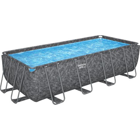 Bestway Piscine hors sol tubulaire rectangulaire Bestway APX 365 - 549 x 274 x 132 cm gris foncé