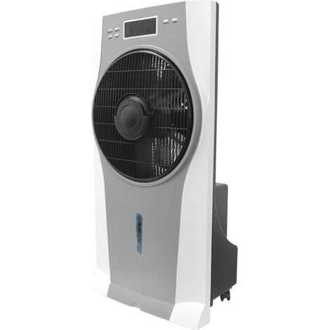 Ventilatore a piantana nebulizzatore "Ephesus", regolabile con telecomando e timer (90W, 3 velocità, funzione umidificatore)