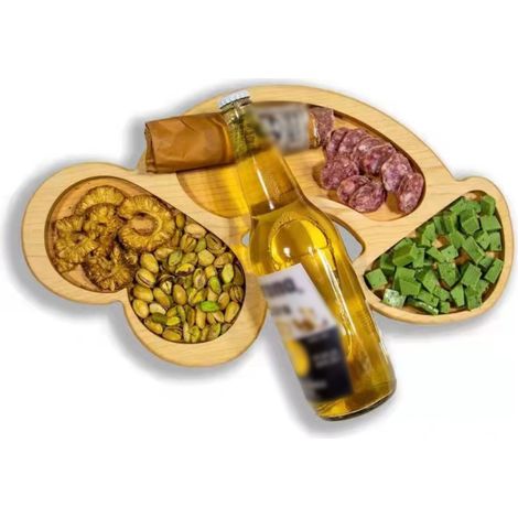Wooden Food Tray Appetizer Tray Unique Shaped Wooden Serving Tray Decoration for Party Holiday Home Warming (1/5)