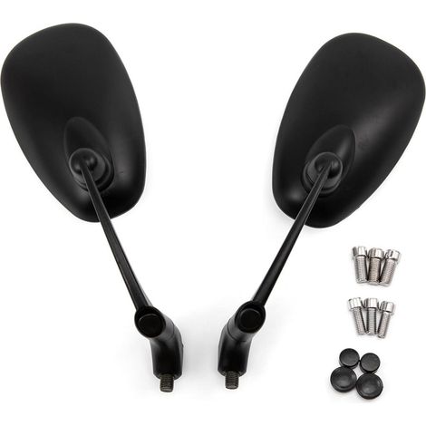 Rétroviseurs Universels Moto Scooter Vélo Aluminium Noir Alliage Verre Clair (1/5)