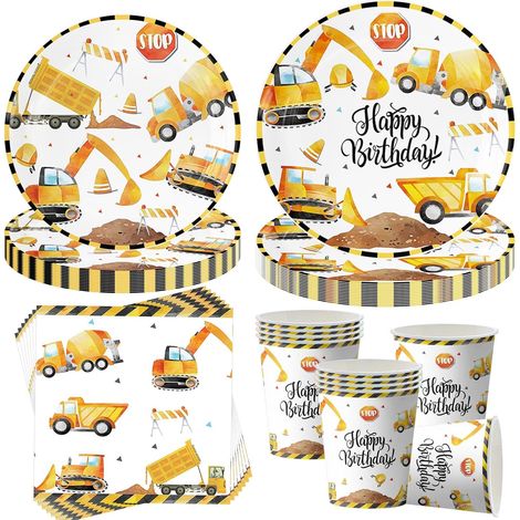 Kit Vaisselle Anniversaire,Party Set, assiettes, serviettes et gobelets, décoration de table, décoration d'anniversaire,Assiette Carton Papier Tasses Serviettesr Nappe pour Fête de Noël (1/5)