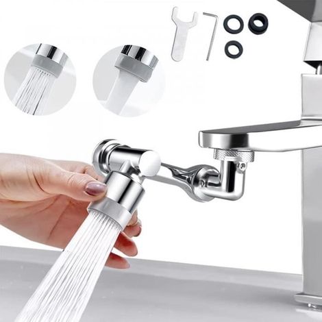 Régulateur de robinet pivotant à 1080 °, mousseur de robinet 22 mm filetage intérieur et filetage de 24 mm-ECONOMISEUR D'EAU (1/4)