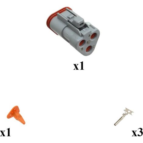 Kit connettore serie DT maschio porta femmina 3 vie P006
