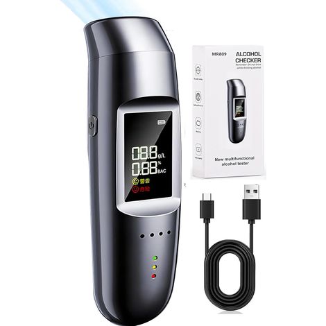 Alcoholímetro electrónico, alcoholímetro electrónico con certificación NF, analizador de alcohol digital portátil con pantalla LCD, medidor de alcohol con señal de voz. (1/5)