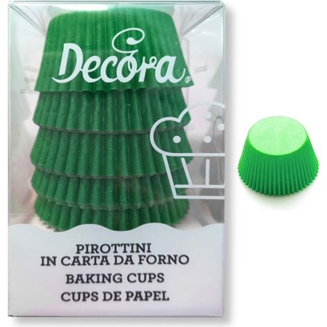 Moldes para magdalenas, 50 mm de diámetro, 32 cm de alto, color verde, 75 unidades.