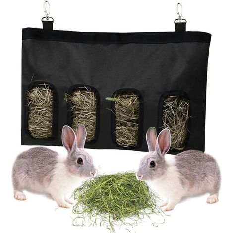 (Noir)Mangeoire pour cochons d'Inde, sac à nourriture pour petits animaux de compagnie, sac d'alimentation pour lapin, mangeoire à foin pour lapins, mangeoire à chinchilla, sac en tissu (1/3)