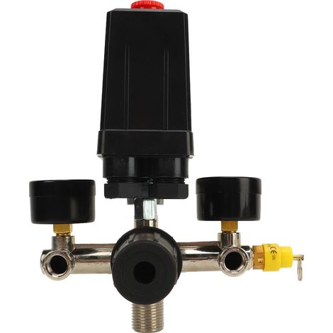 Druckschalter für Luftkompressor 0 bis 180 PSI, präziser Druckregler mit Manometer (1/5)