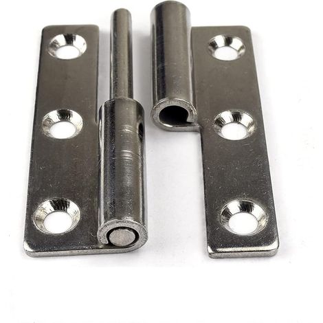 Lot de 4 charnières de porte amovibles de 6,3 cm, charnière en acier inoxydable, charnière relevable pour gaucher (1/5)