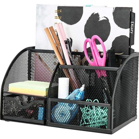 Organiseur de table / Organiseur de bureau / Rangement de bureau / Porte-stylo / Organiseur multifonctionnel (Noir) (1/2)