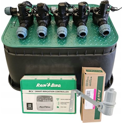 Kit Rain Bird a 5 stazioni: collettore a gomito, RC2, RSDBex, coppa, PE 25 (1/5)