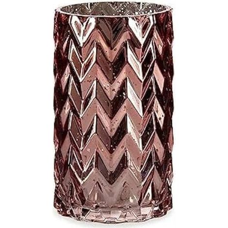 Vase Gift Decor Rose Verre Epis Taillé 11,3 x 19,5 x 11,3 cm (6 Unités) (1/2)