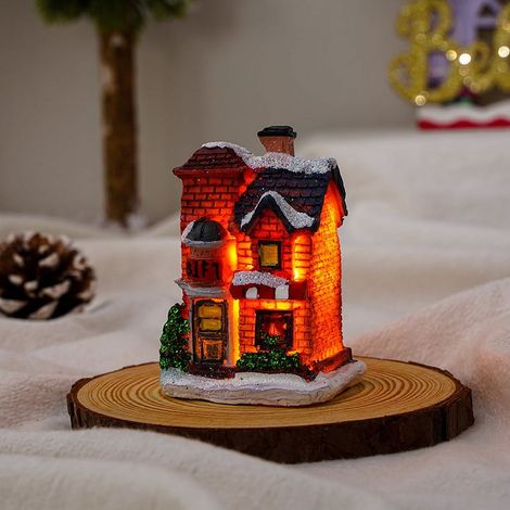 Figurine Bonhomme De Neige - Décoration De Noël En Résine Avec Fibres Optiques - Pour Intérieur - Lot De 1 (1/5)