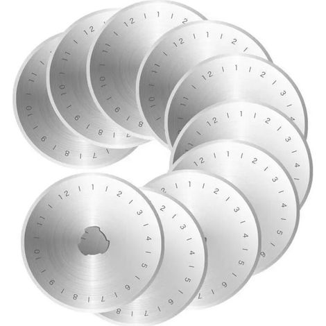 Ersatzklingen für Rollenschneider, 45 mm, 10er-Pack mit Aufbewahrungsbox – kompatibel mit den meisten professionellen und Heimwerker-Rollenschneidern