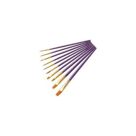 Ölgemäldepinsel, 10 Stück Malpinsel Acrylmalerei, Malpinsel, Geburtstagsgeschenke für Anfänger, Künstler, Kinder… (Lila) (1/4)