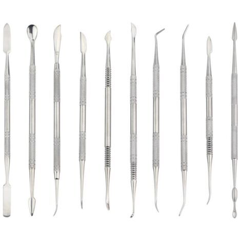 10pcs en acier inoxydable cire sculpteurs Spatule Pick Set Clay Pottery Sculpture Tools