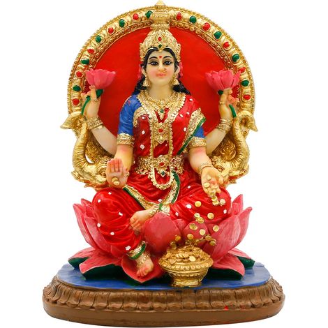 Statue indienne Lakshmi Idol 13 cm H déesse hindoue Laxmi MATA Murti Inde Pooja article maison bureau temple Mandir sanctuaire autel Diwali Puja décoration spirituelle pour ami indien parent (1/5)