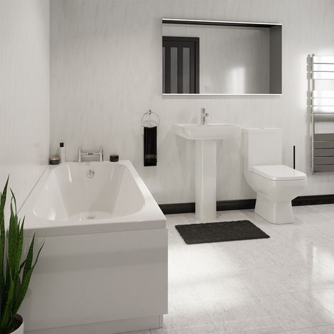 Wholesale Domestic Sirus 1700mm Straight Bath Bathroom Suite