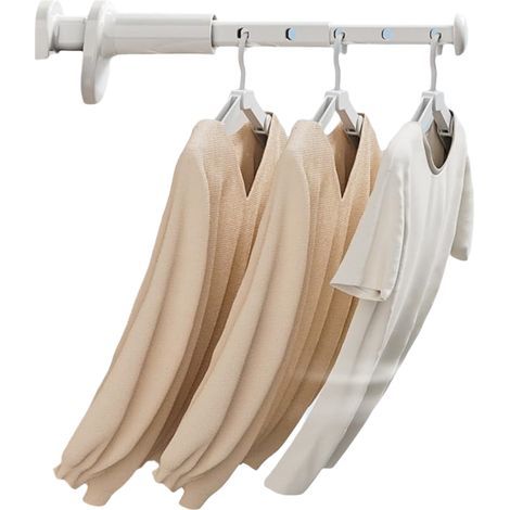 Étendoir à linge rétractable - compact et portable -Mini portant à vêtements -Fixation muraleÉvolutif -Gagnez de l'espace (1/5)