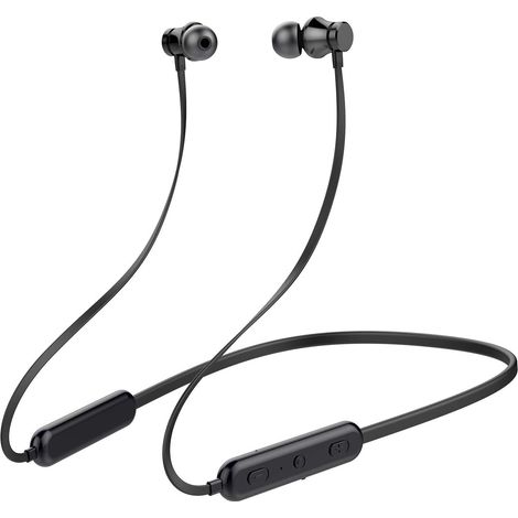 Casque Bluetooth tour de cou sans fil avec réduction de bruit pour le sport et microphone intégré Casque Bluetooth tour de cou en métal magnétique Écouteurs intra-auriculaires en métal avec autonomi (1/5)