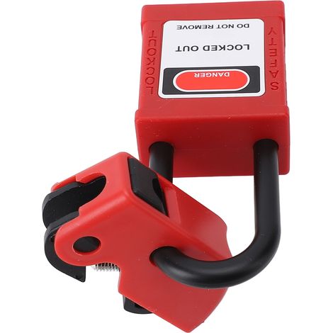 Kit verrouillage disjoncteur petit moyen, 1 cadenas isolé 8mm + 1 serrure + 2 clés, nylon laiton, pour entretien électricien (1/5)
