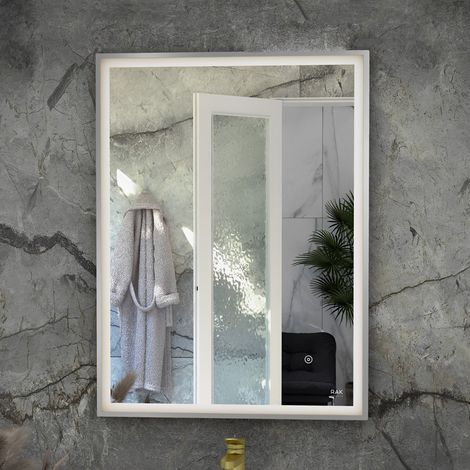 RAK Art Chrome 500mm x 700mm Square LED Mirror - RAKARTSQCP5001 (1/2)