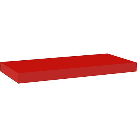 Étagère murale, étagère alvéolée, étagère en bois, rouge, 60 x 25 x 3,8 cm - Minerva (1/5)