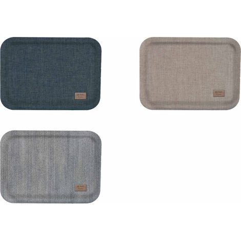 Regalo Italiano Vassoio Rettangolare Ass. H 2 Cm 38 x 28 Cm Blu Grigio Celeste 1 Pz