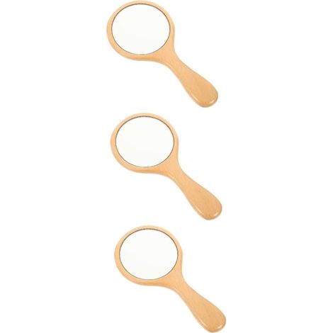3pièces Miroir De Maquillage Portable avec Poignée Miroir à Main pour Voyage Et Usage pour Soins Personnels