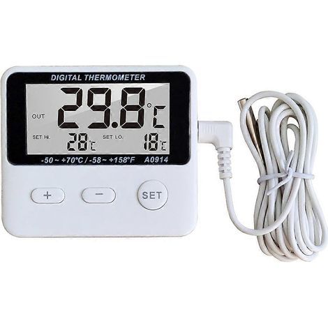 Mini thermomètre numérique à sonde LCD pour réservoir d'eau, piscine, réfrigérateur, aquarium, cave à vin (1/5)