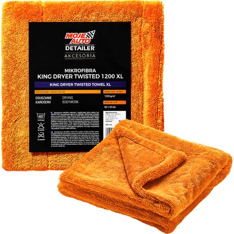 023661 mi coche - detallador Toalla de microfibra King retorcida para secadora XL 1200 g/m² 60 x 90 cm (1/5)