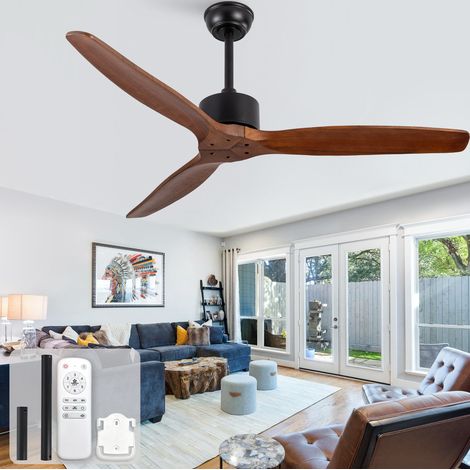 Ventilatore da soffitto 132 cm senza luce, telecomando, 6 velocità, reversibile DESVIAE (1/5)