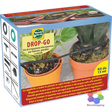 Drop Go Kit Irrigazione A Goccia Orto Vasi Microirrigazione 15 Mt Set Fai Da Te