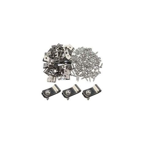 Pinces de fixation pour clôture en acier inoxydable – 100 pièces avec vis – Résistantes à la rouille – Pour poteaux en bois, métal ou vinyle (1/5)