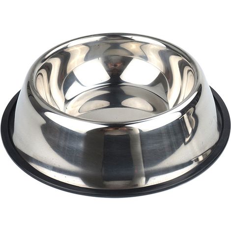 Dos bebederos para perros de acero inoxidable, bebederos antideslizantes para perros, bebederos para mascotas de acero inoxidable con base de goma antideslizante para perros medianos/grandes, 22,5 cm. (1/4)