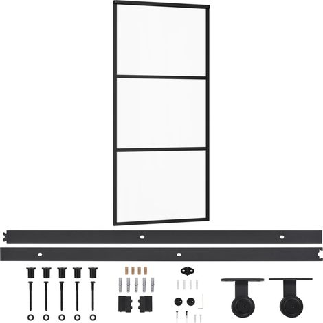 Maison Exclusive - Porta Scorrevole con Kit Montaggio Vetro ESG Alluminio 90x205cm