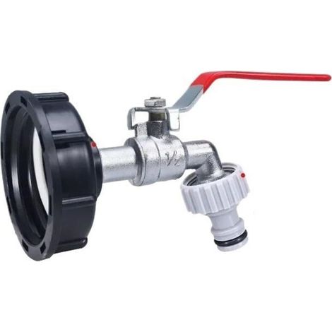 Adaptateur pour cuve IBC / Accessoire pour conteneur — Robinet S606 / Connecteur de remplacement pour tuyau d'arrosage / Raccord rapide pour tuyau (Buse en plastique)