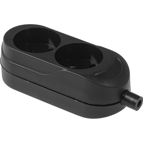 Enchufe doble 16A 250V con interruptor de seguridad extraíble, color negro - VT-302-0120 (1/3)