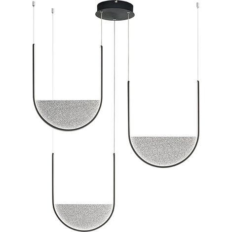 Suspension LED dimmable design moderne Lotus 3 - Noir (1/2)