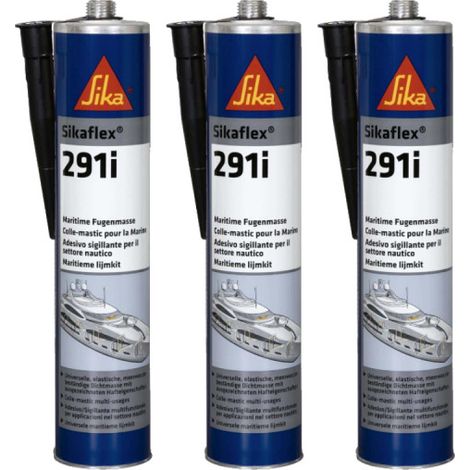 SIKA Sikaflex 291i - Schwarz - 300ml - 3er-Set Bootsmastixkleber