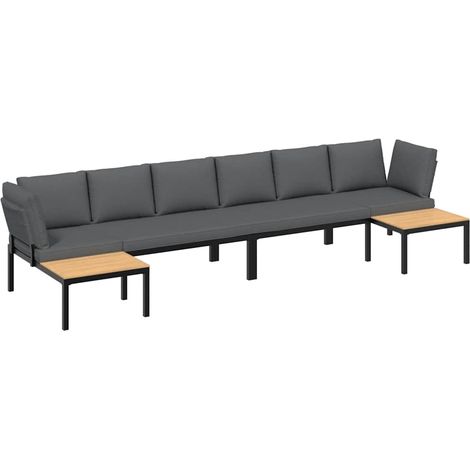 Maison Exclusive - 4-tlg. Garten-Sofagarnitur mit Kissen Schwarz