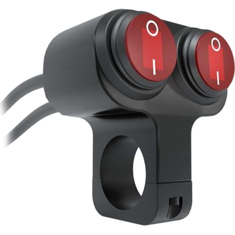 Interrupteur de guidon en aluminium avec LED pour interrupteur de phare / feu de brouillard / interrupteur marche/arrêt (1/5)