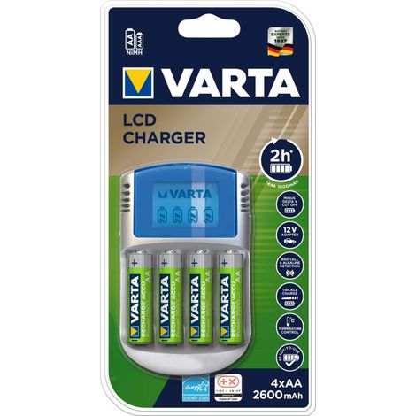 Varta - varta caricabatteria /carico in 2-4 ore/4 batt. Aa 2600mah incl/lcd display/caricatore 12v incl - 57070201451 - 4008496641321