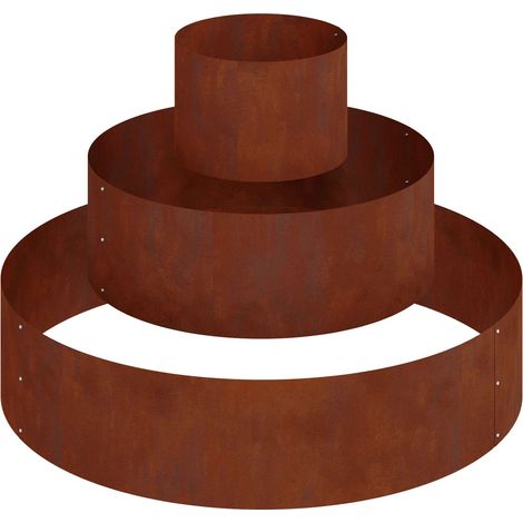 Jardinière Cache-pot de jardin Marron 90 x 90 x 20 cm Acier patiné (1/5)