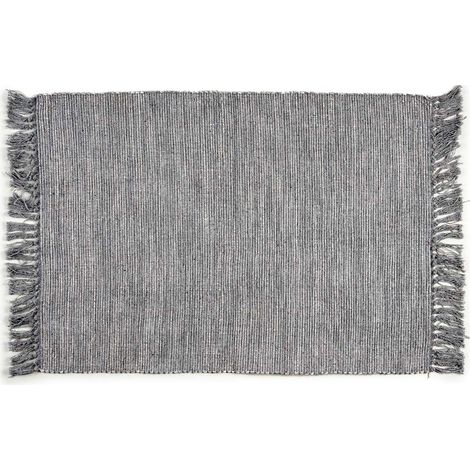 Fransenteppich, 100% Baumwolle, 180 x 120 cm