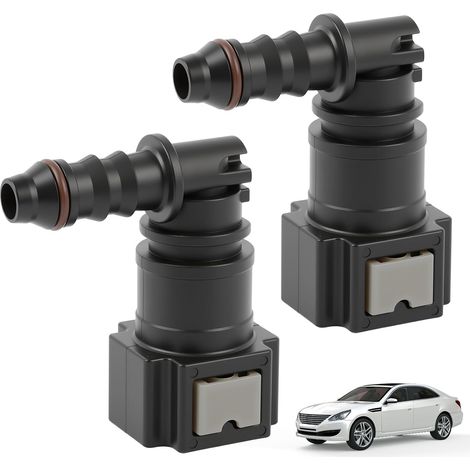 Lot De 2 Connecteurs De Tuyau De Carburant Pour Voiture, Raccords De Durite Essence, ID 7.89mm, Compatible Avec Tuyaux En Nylon De 6mm (1/5)