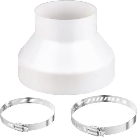 Réducteur de Conduit 150mm à 100mm, Raccord de Réduction pour Tube Rond Reduzierstück Réducteur de Conduits en ABS, avec 2 Colliers en Acier Inoxydable, pour Conduit de Ventilation (1/5)