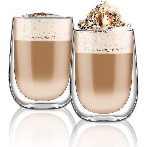 Set mit 2 doppelwandigen Kaffeetassen für Cappuccino, Latte Macchiato (1/3)