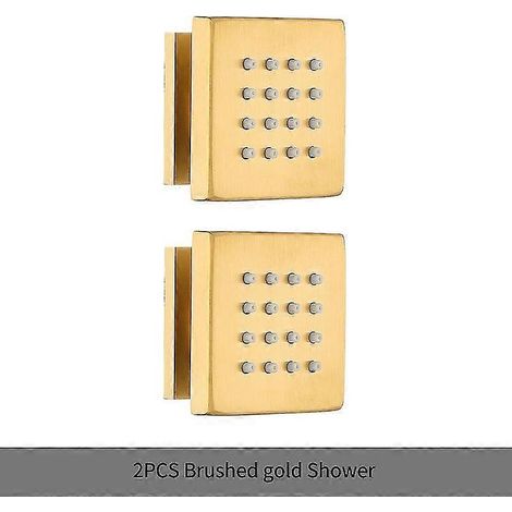Luxuriöse Duschmassagedüsen aus Messing, schwarz/gebürstetes Gold/verchromt, Badewannenmassagedüsen mit Wasserspartechnologie, zwei (1/5)