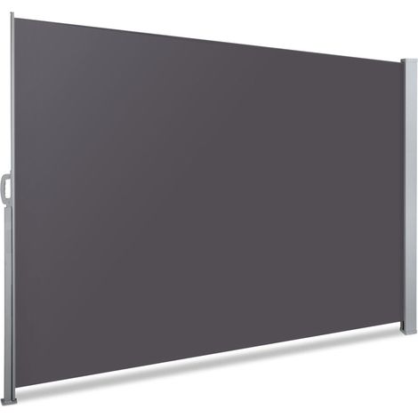 VOUNOT Toldo Lateral Retráctil para Balcón y Terraza, Protección de la intimidad, 140 x 300cm, Negro-Antracita
